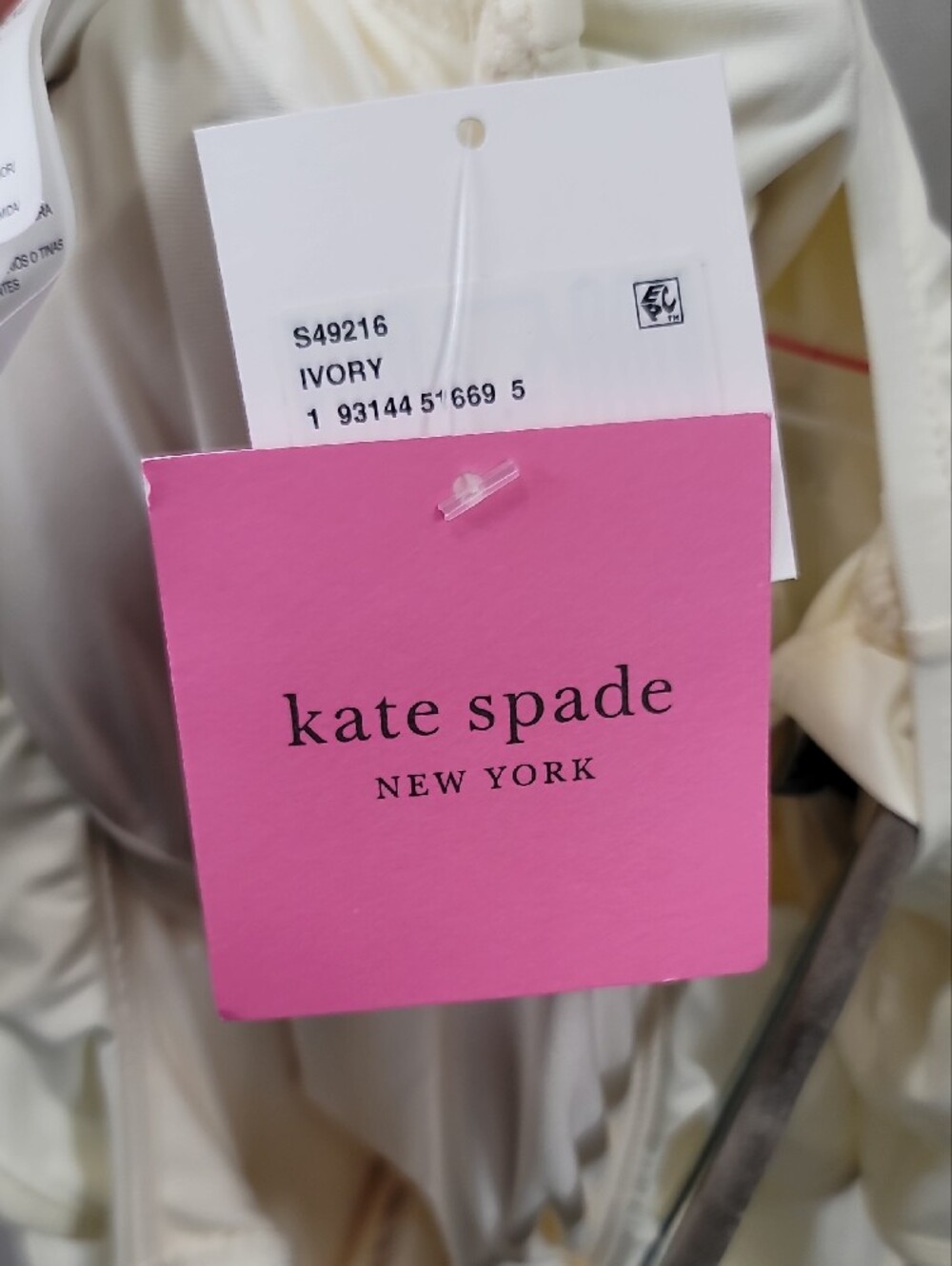 Kate Spade Nwt Ruffle Off-Shoulder One-Piece Swimsuit - Cream Size Large - Picture 8 of 8